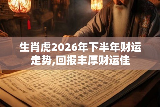 生肖虎2026年下半年财运走势,回报丰厚财运佳