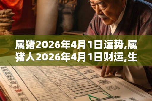 属猪2026年4月1日运势,属猪人2026年4月1日财运,生肖猪2026年4月1日运势