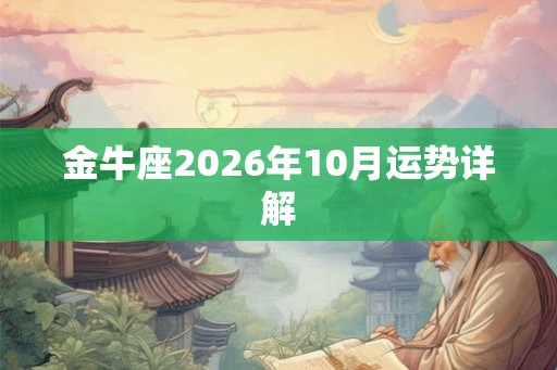 金牛座2026年10月运势详解