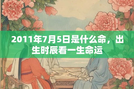 2011年7月5日是什么命，出生时辰看一生命运