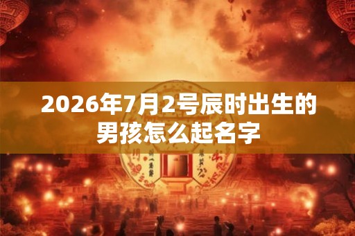 2026年7月2号辰时出生的男孩怎么起名字