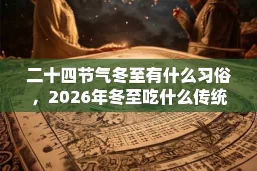 二十四节气冬至有什么习俗，2026年冬至吃什么传统食物？