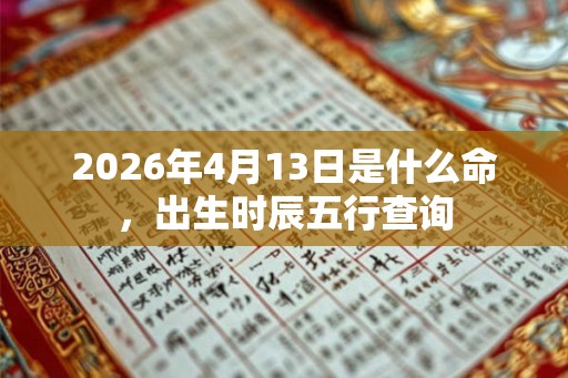 2026年4月13日是什么命，出生时辰五行查询