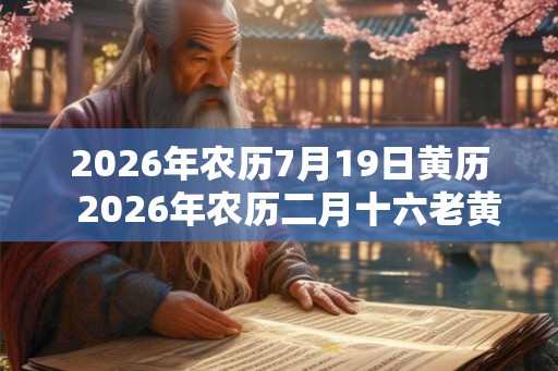 2026年农历7月19日黄历  2026年农历二月十六老黄历