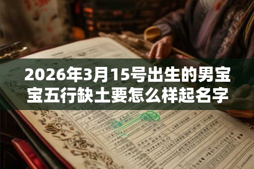 2026年3月15号出生的男宝宝五行缺土要怎么样起名字