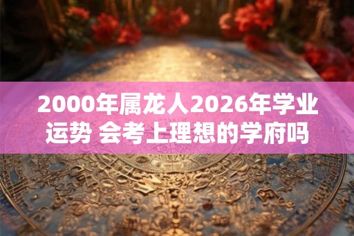 2000年属龙人2026年学业运势 会考上理想的学府吗