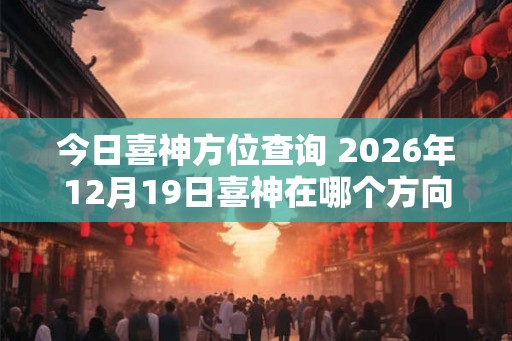 今日喜神方位查询 2026年12月19日喜神在哪个方向