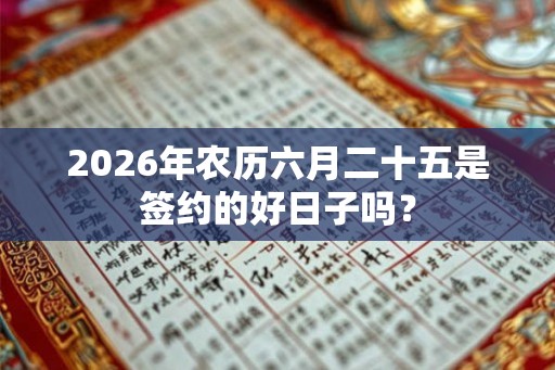 2026年农历六月二十五是签约的好日子吗？