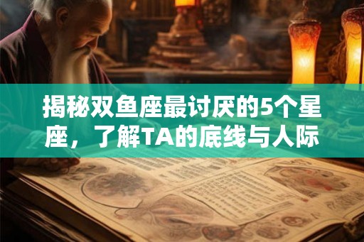 揭秘双鱼座最讨厌的5个星座，了解TA的底线与人际关系之道
