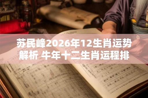 苏民峰2026年12生肖运势解析 牛年十二生肖运程排行榜