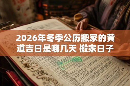 2026年冬季公历搬家的黄道吉日是哪几天 搬家日子怎么选