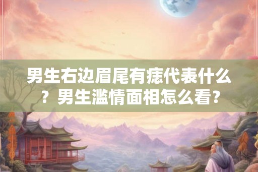 男生右边眉尾有痣代表什么？男生滥情面相怎么看？