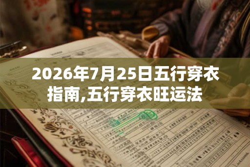 2026年7月25日五行穿衣指南,五行穿衣旺运法