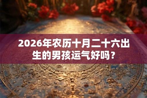 2026年农历十月二十六出生的男孩运气好吗？