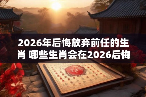 2026年后悔放弃前任的生肖 哪些生肖会在2026后悔失去前任