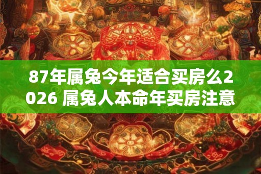 87年属兔今年适合买房么2026 属兔人本命年买房注意事项 87年属兔今年适合买房么2026 属兔人本命年买房注意事项