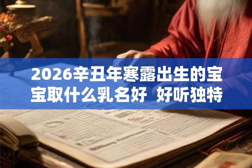 2026辛丑年寒露出生的宝宝取什么乳名好  好听独特的小名分享