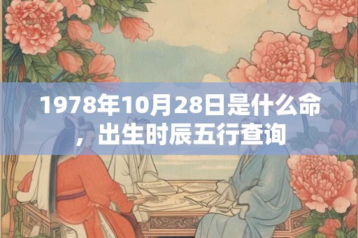 1978年10月28日是什么命，出生时辰五行查询