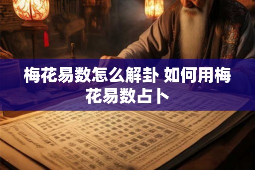 梅花易数怎么解卦 如何用梅花易数占卜
