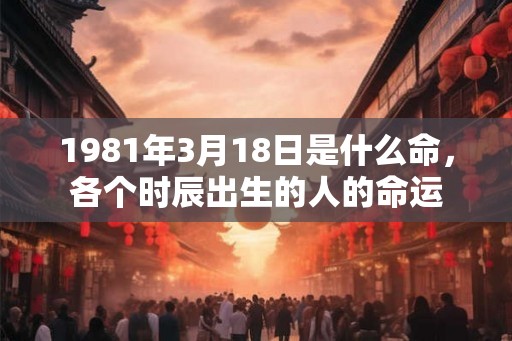 1981年3月18日是什么命，各个时辰出生的人的命运