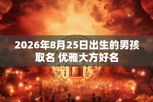 2026年8月25日出生的男孩取名 优雅大方好名