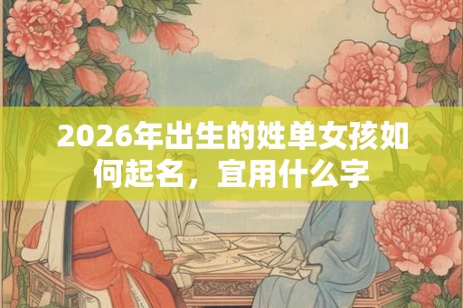 2026年出生的姓单女孩如何起名，宜用什么字