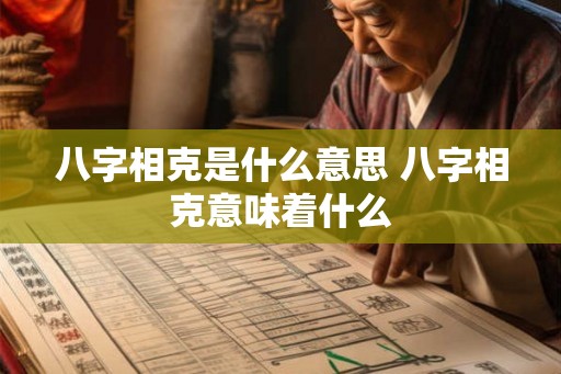 八字相克是什么意思 八字相克意味着什么