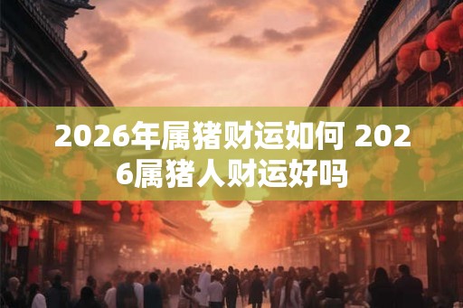 2026年属猪财运如何 2026属猪人财运好吗