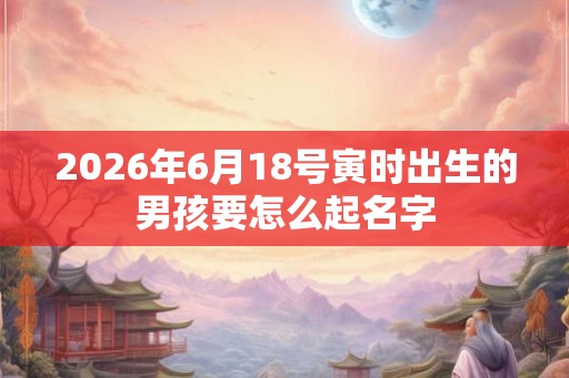 2026年6月18号寅时出生的男孩要怎么起名字