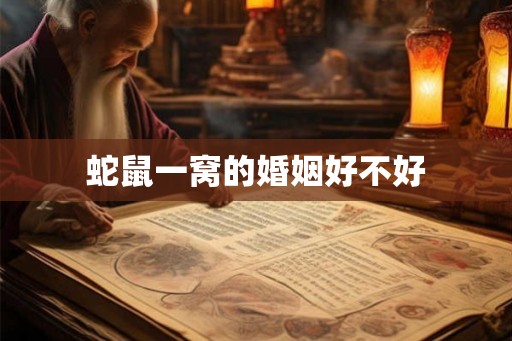 蛇鼠一窝的婚姻好不好