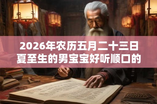 2026年农历五月二十三日夏至生的男宝宝好听顺口的名字，五行缺什么？