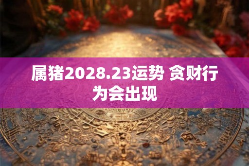 属猪2028.23运势 贪财行为会出现