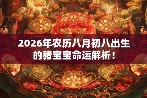 2026年农历八月初八出生的猪宝宝命运解析！