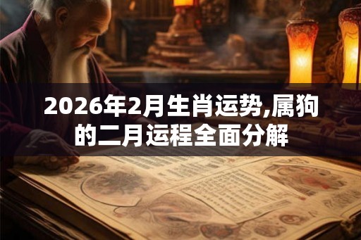 2026年2月生肖运势,属狗的二月运程全面分解