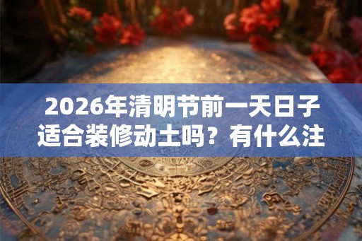 2026年清明节前一天日子适合装修动土吗？有什么注意事项？