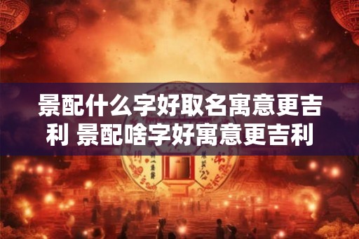 景配什么字好取名寓意更吉利 景配啥字好寓意更吉利