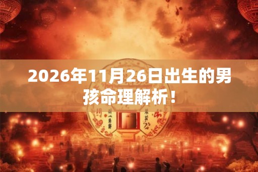 2026年11月26日出生的男孩命理解析！