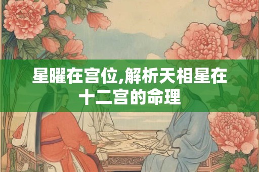 星曜在宫位,解析天相星在十二宫的命理
