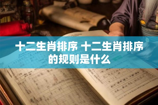 十二生肖排序 十二生肖排序的规则是什么