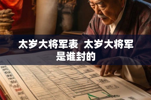 太岁大将军表 太岁大将军是谁封的 太岁大将军表 太岁大将军是谁封的