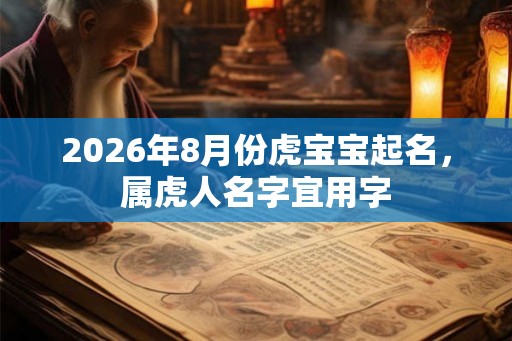 2026年8月份虎宝宝起名，属虎人名字宜用字