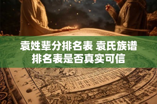 袁姓辈分排名表 袁氏族谱排名表是否真实可信
