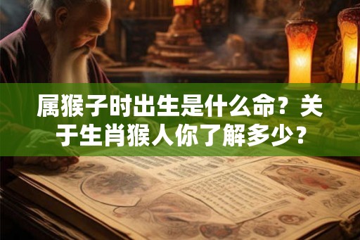 属猴子时出生是什么命？关于生肖猴人你了解多少？