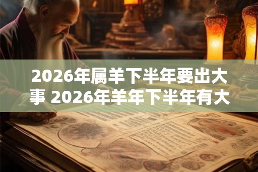 2026年属羊下半年要出大事 2026年羊年下半年有大事吗 2026年属羊下半年要出大事 2026年羊年下半年有大事吗