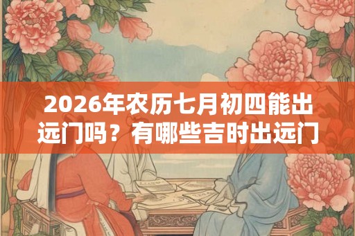 2026年农历七月初四能出远门吗？有哪些吉时出远门？