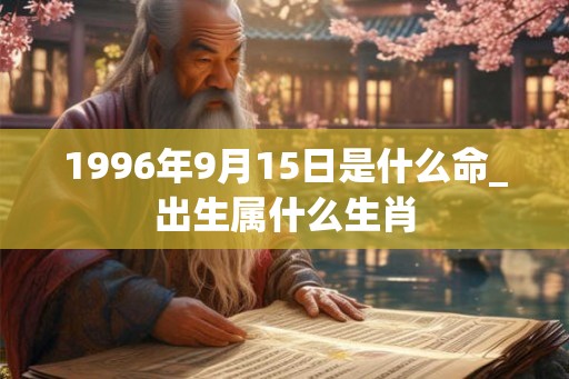 1996年9月15日是什么命_出生属什么生肖