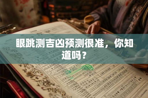 眼跳测吉凶预测很准，你知道吗？