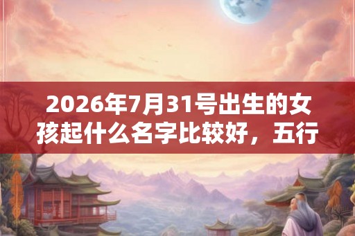 2026年7月31号出生的女孩起什么名字比较好，五行属什么
