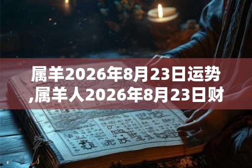 属羊2026年8月23日运势,属羊人2026年8月23日财运,生肖羊2026年8月23日运势