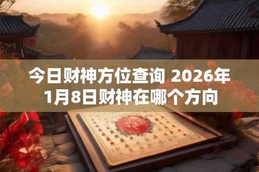 今日财神方位查询 2026年1月8日财神在哪个方向